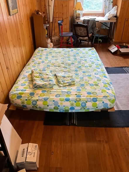 Photo of free Futon, frame, sheets (Wedgwood) #3
