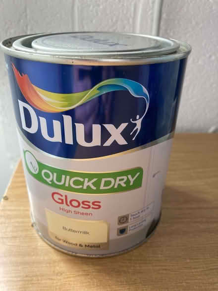 Photo of free Dulux Quick Dry Gloss*Buttermilk*almost full tin of 750ml (Calthwaite CA11) #1