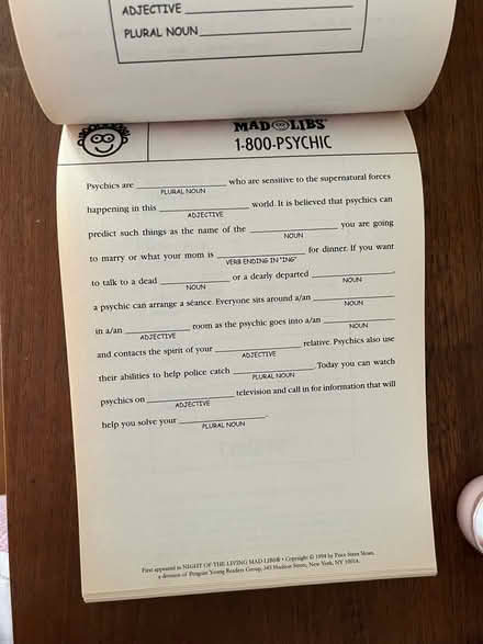 Photo of free Mad Libs Book (Spring Hill) #2