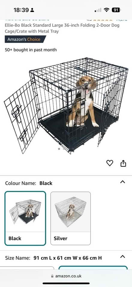 Photo of free 91x61x66cm dog crate (Arborfield RG2) #1