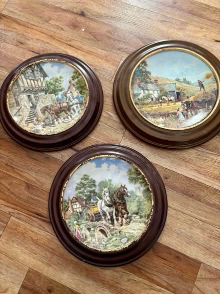 Photo of free 3 wedgewood collectible plates depicting rural scenes (Norbiton KT3) #1