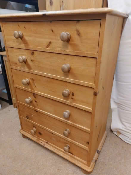 Photo of free Pine chest of drawers (Hornby LA2) #1