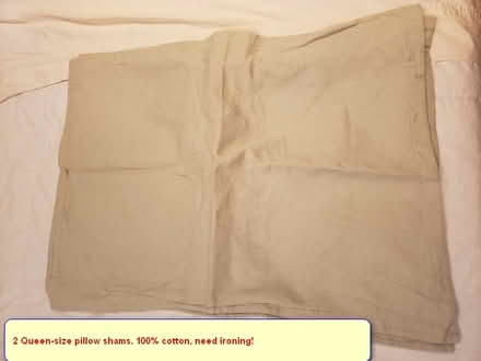 Photo of free Queen-size bedskirt & pillow shams (Greektown) #2
