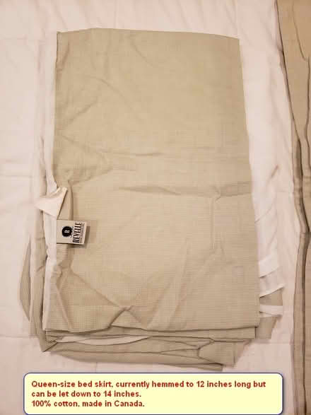 Photo of free Queen-size bedskirt & pillow shams (Greektown) #1