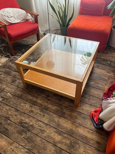 Photo of free Coffee table glass and wood (Plumstead common SE18) #1