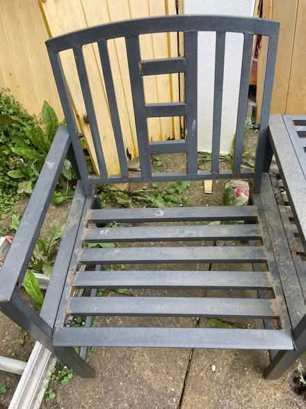 Photo of free Metal garden furniture (two chairs and table – attached) (Lower Bevendean BN2) #2