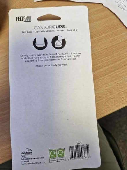 Photo of free Castor Cups, Floor Protectors x 4 (Barming) #3