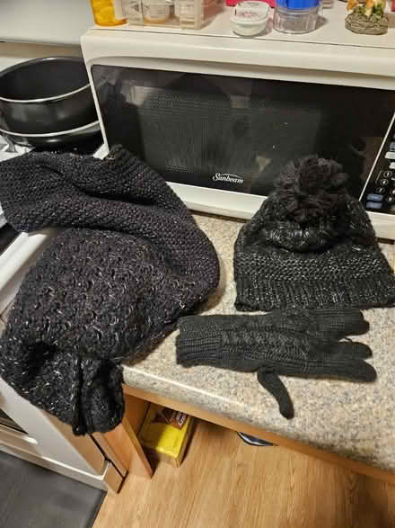 Photo of free Black winter scarf hat and gloves (Trumbull) #2