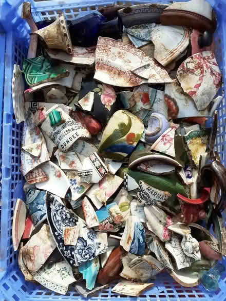 Photo of free Decorative china shards for mosaic, carrier bag 1/2 full (Willingdon BN20) #1
