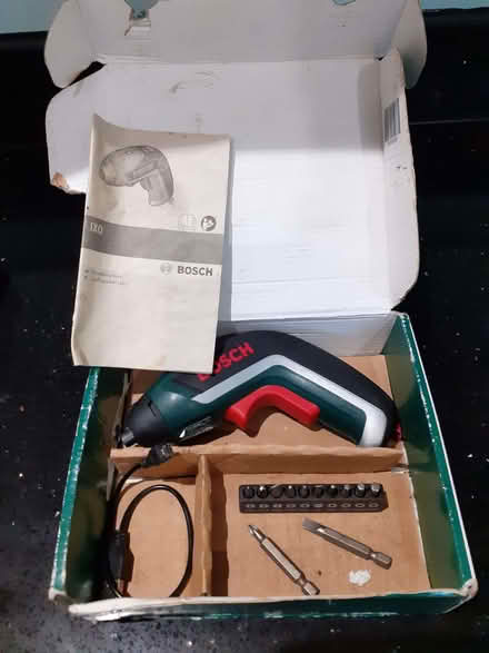 Photo of free Bosch Electric screwdriver + attachments (North Bradley BA14) #1