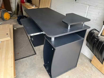 Photo of free Black computer desk. Pickup only (Enfield EN2) #2