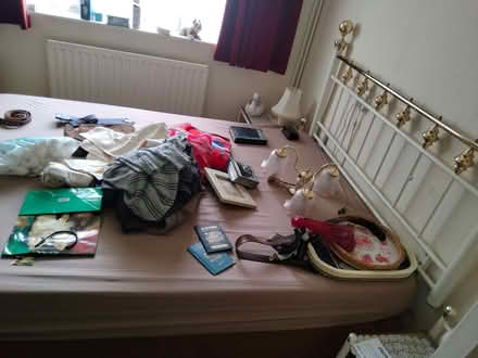Photo of free Double Divan bed base with drawers plus head board (Slack Lane DE22) #1