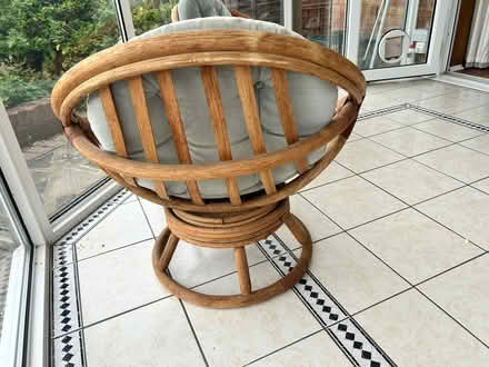 Photo of free 2 cane chairs with seat pads and rotating base (Flackwell Heath HP10) #3