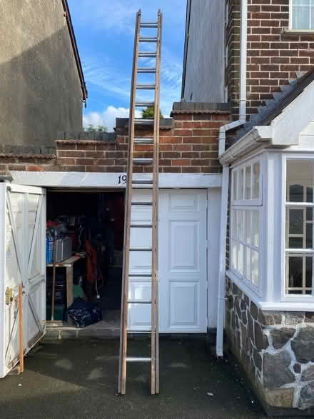 Photo of free Wood ladder with Aluminium rungs (Markfield LE67) #1