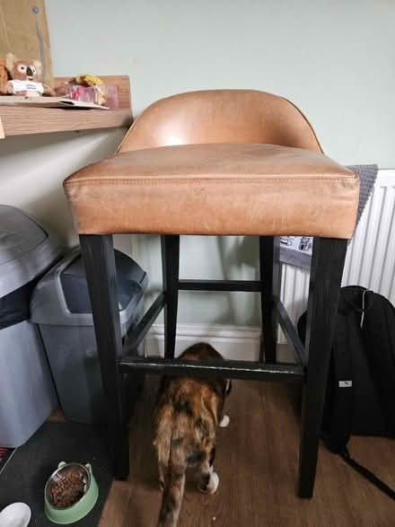 Photo of free Brown leather bar stool (Greenside, Ryton NE40) #1