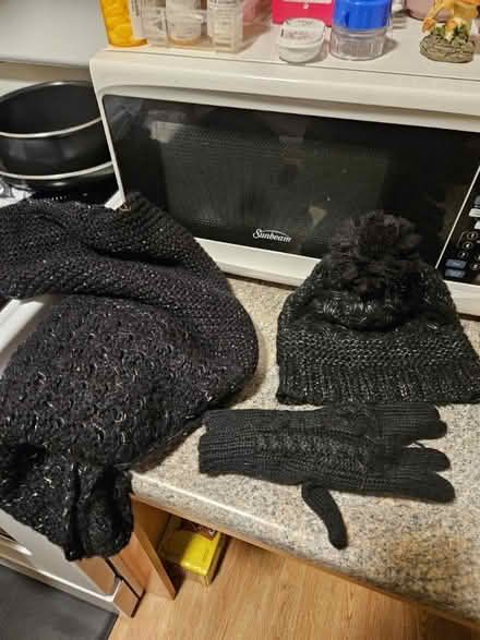 Photo of free Black winter scarf hat and gloves (Trumbull) #3