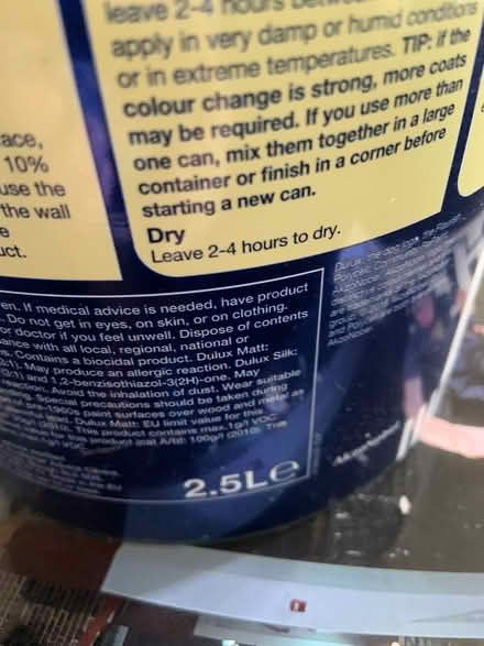 Photo of free Dulux Matt Paint 2.5 litre (Teignmouth) #2