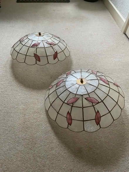 Photo of free Lampshades (2) 40cm diam (Bookham, Leatherhead) #1