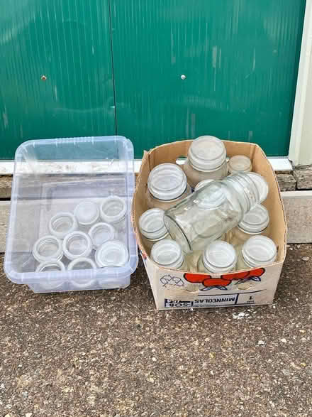Photo of free Old glass coffee jars and lids (St Nicholas SG1) #1