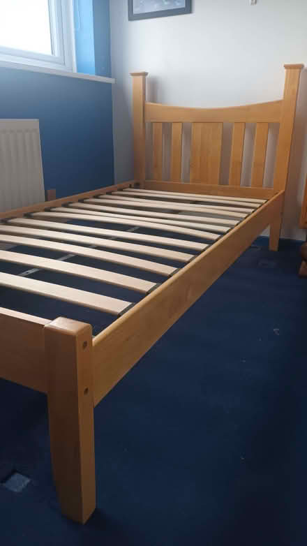 Photo of free Single bed base in varnished wood (Littleover DE23) #1