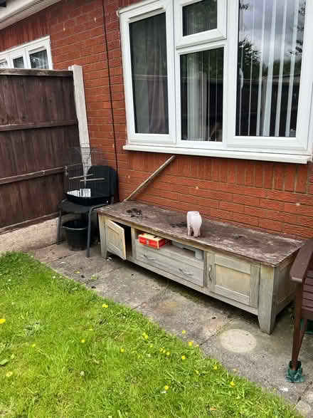 Photo of free Tv unit, scrap wood chair (Speke L24) #1