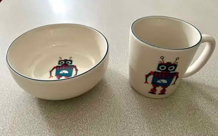 Photo of free Toddler's bowl and cup with robot print (Surbiton KT6) #1