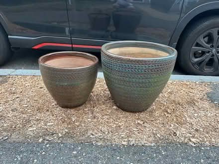 Photo of free 2 Ceramic Garden Pots (North Medford) #1