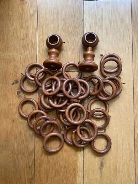 Photo of free Wooden curtain pole (210cm) with Various Fittings (Meppershall SG17) #2