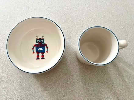 Photo of free Toddler's bowl and cup with robot print (Surbiton KT6) #2