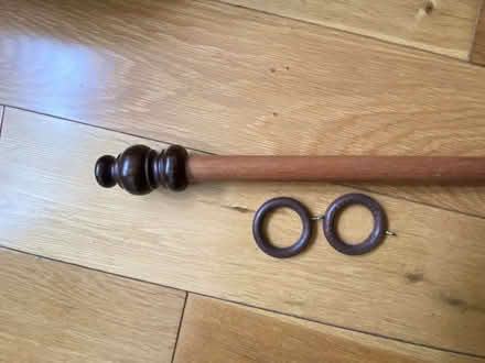 Photo of free Wooden curtain pole (210cm) with Various Fittings (Meppershall SG17) #3