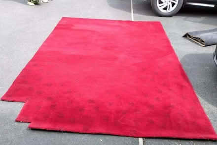 Photo of free Red carpet with a few black lines. Underlay also (Brough CA17) #1