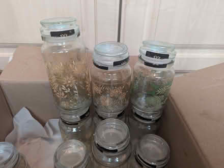 Photo of free 14 Coffee Jars With Glass Lids (CT15) #2