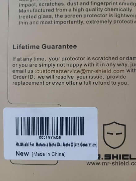 Photo of free Motorola X4 Glass screen protector (Prospect and Stearns Bartlet) #2