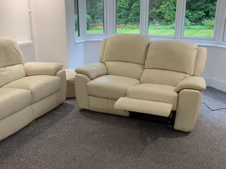 Photo of free Sofology Cream Leather 2 Seater Recliner Sofa (ME9) #2