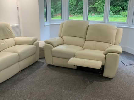 Photo of free Sofology Cream Leather 2 Seater Recliner Sofa (ME9) #2