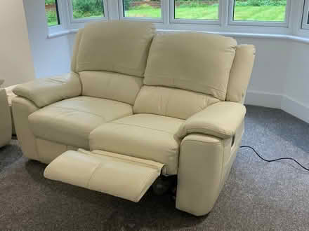 Photo of free Sofology Cream Leather 2 Seater Recliner Sofa (ME9) #4