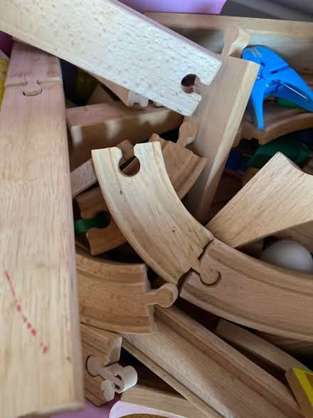 Photo of free Big bundle wooden train track (Clanfield PO8) #1