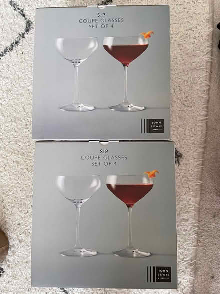 Photo of free 8 new john lewis coupe glasses (Furzedown Tooting) #1