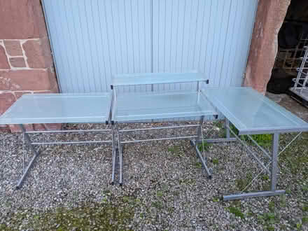 Photo of free Steel and glass desk (PH10 Kirkton of Lethendy) #1