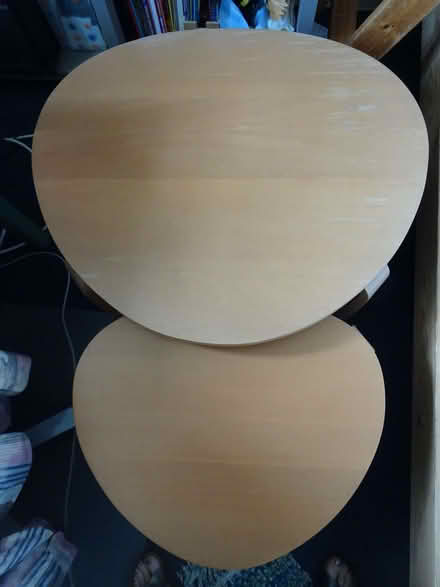 Photo of free Two beech stacking/nest tables (Motspur Park SW20) #1