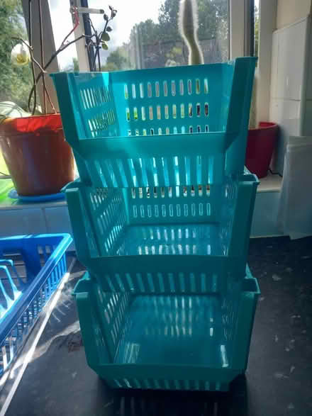 Photo of free Green storage interlockable baskets (Fulwood) #2