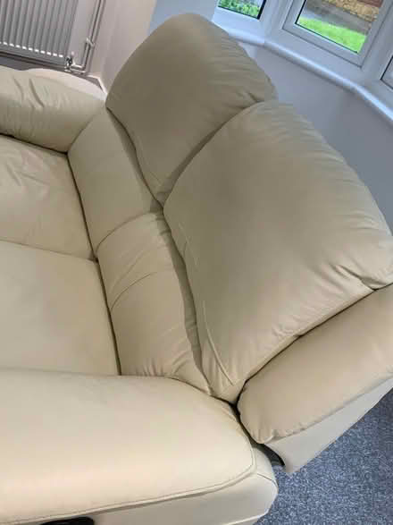 Photo of free Sofology Cream Leather 2 Seater Recliner Sofa (ME9) #1