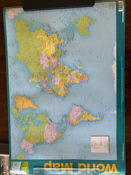 Photo of free World Map - laminated, in good condition. For 7+ year olds. (Oxshott KT22) #1