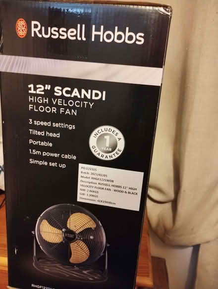 Photo of free 12' floor fan, brand new, never opened (Primrose LA1) #2