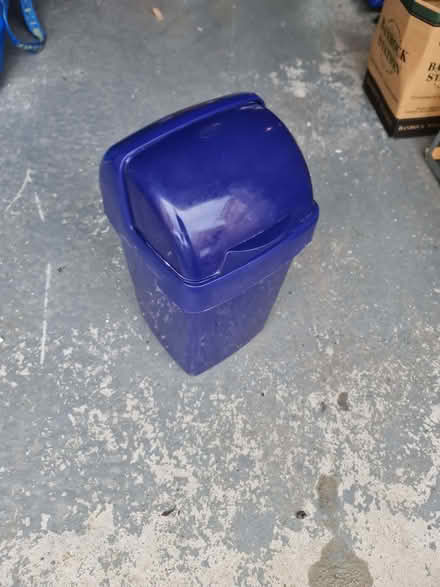 Photo of free Small blue plastic bin - good condition (Silverknowes EH4) #1