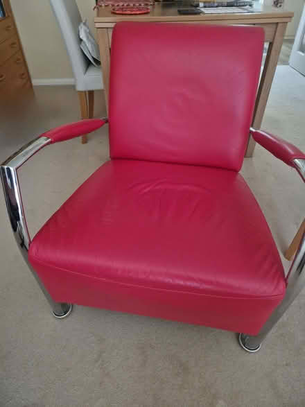 Photo of free Red retro leather chair (Elmstead BR7) #2
