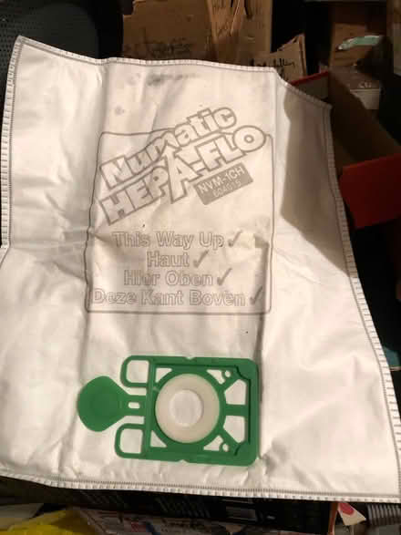 Photo of free Numatic hepa-flo hoover bag (By Oakleigh Prk BR Station EN4) #1