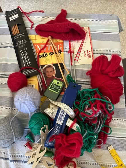 Photo of free Knitting needles, supplies, yard (Old Town Orange) #1