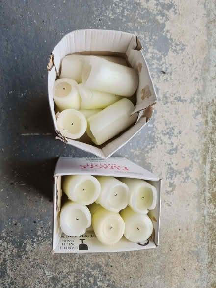 Photo of free Assorted large candles - used but lots of life left- 2 boxes (Silverknowes EH4) #1