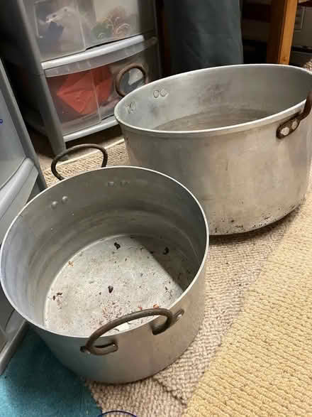 Photo of free Two very large aluminium cooking pots (Marshalswick AL4) #1